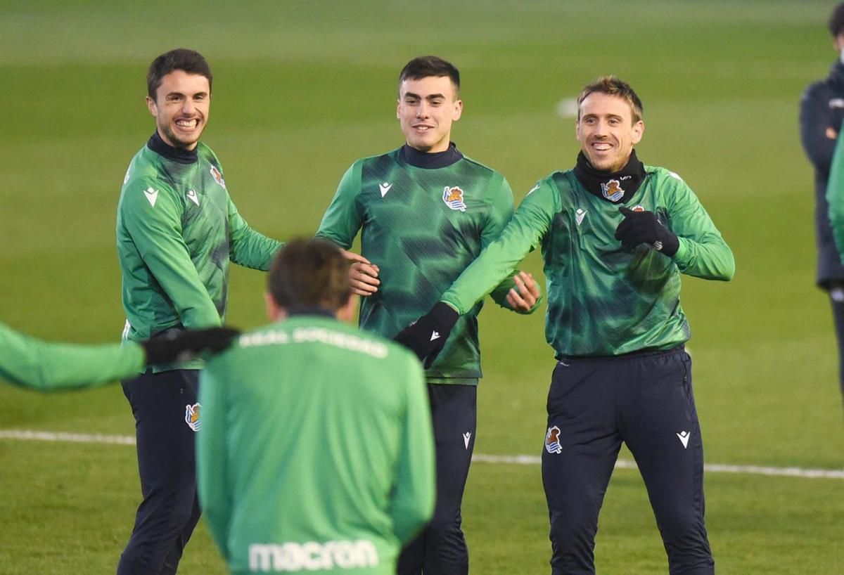 Entrenamiento de la Real Sociedad en el estadio El Arcángel