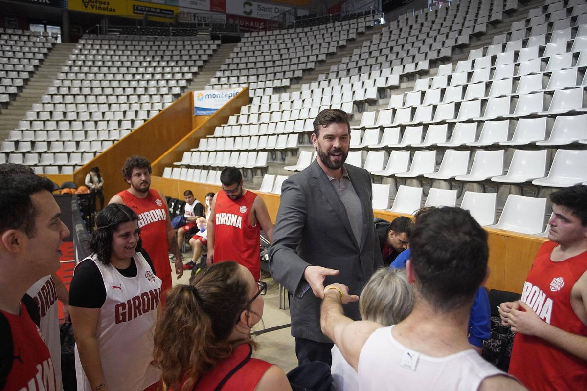 Les imatges de l'entrenament de l'equip del Bàsquet Girona que prepara la Copa Campeones