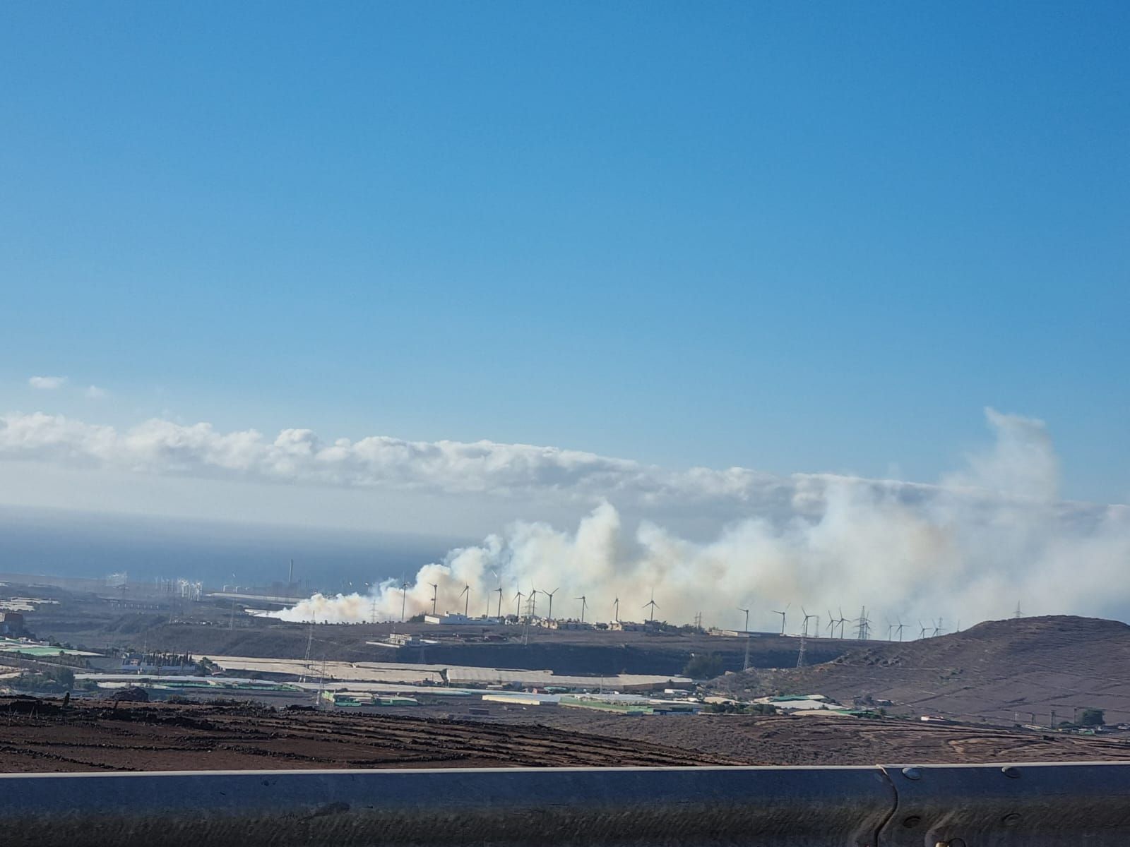 Incendio en Aldea Blanca, en el municipio de San Bartolomé de Tirajana