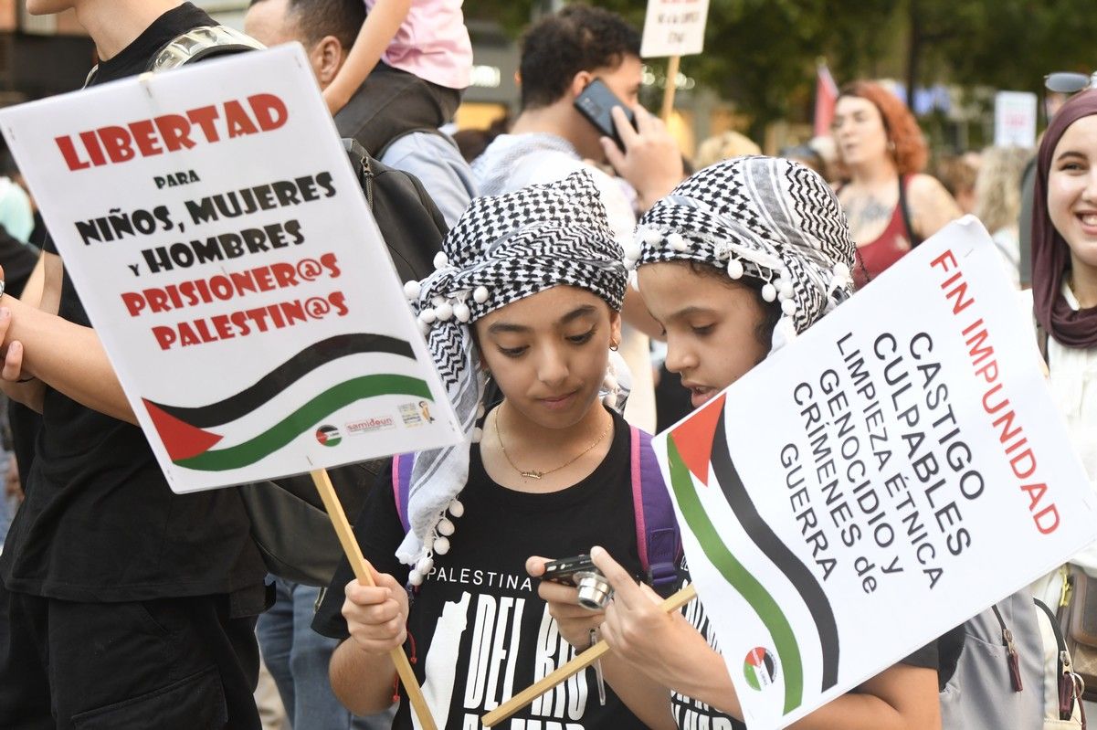La manifestación de Murcia a favor de Gaza, en imágenes
