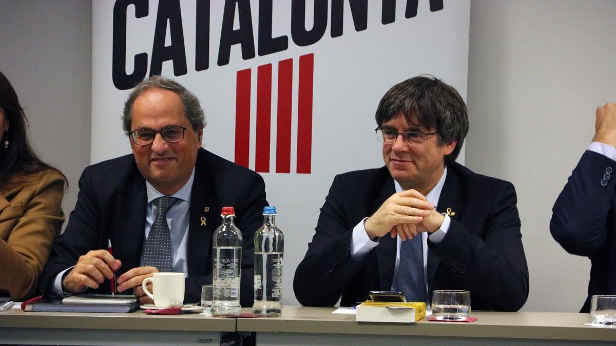 Puigdemont, Torra (en la foto) y diputados del Parlament se reúnen en Bruselas.