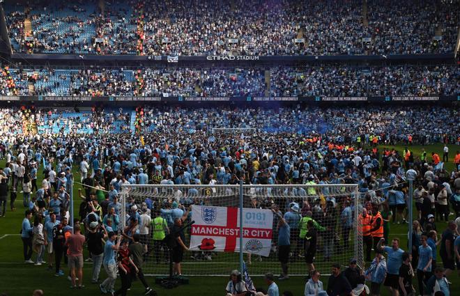 Así ha sido la loca celebración de la Premier League en el Etihad Stadium