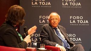 Augusto Santos Silva durante el Foro La Toja de Lisboa este miércoles