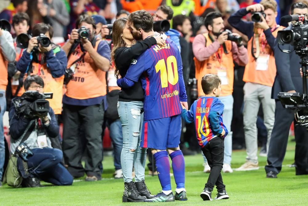 Copa del Rey: Los hijos de los jugadores del Barça, protagonistas de la celebración