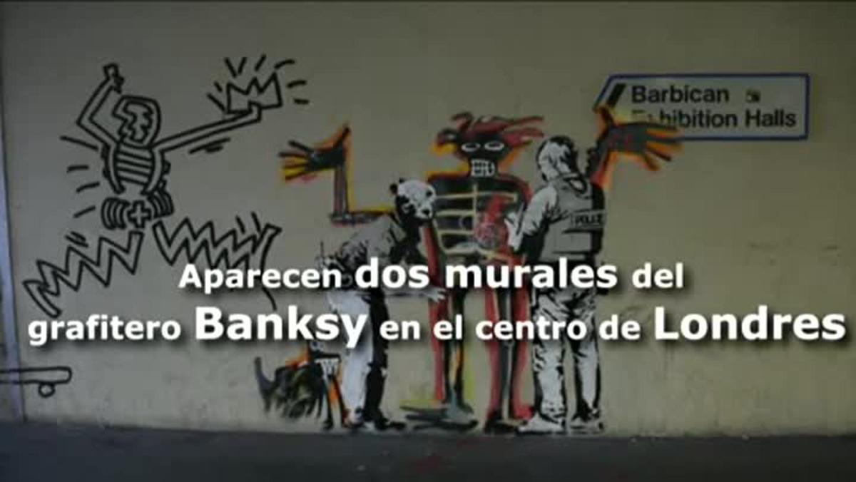 Dos nous murals de Banksy a Londres, en homenatge a Basquiat.