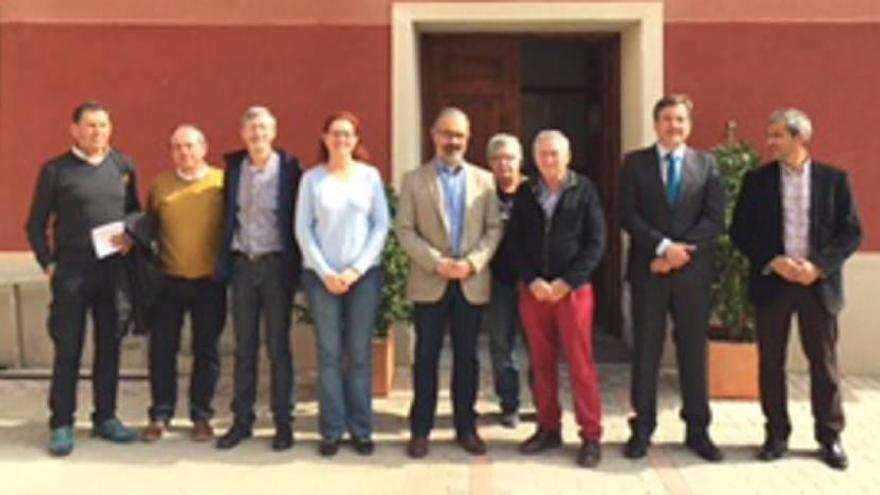 Moreno, García, Guardiola y Melgarejo, ayer junto a otros representantes de la Red de Desarrollo Rural de la Región.