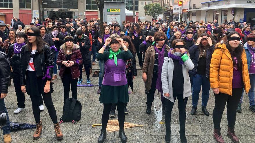 La &#039;performance&#039; feminista se hizo este sábado en Vigo // FdV