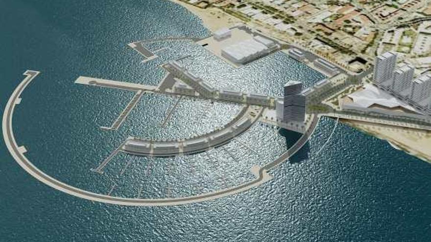 Infografía del proyecto básico de ampliación del puerto de La Bajadilla de Marbella.