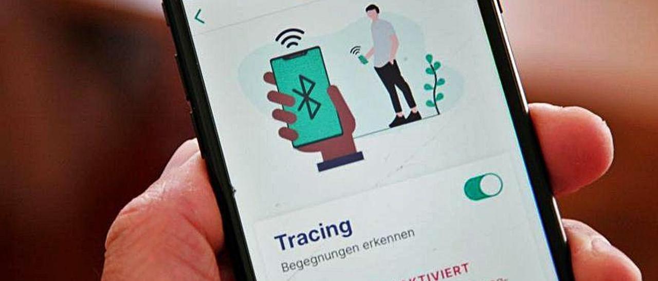 Un ejemplo de las apps de rastreo del coronavirus.