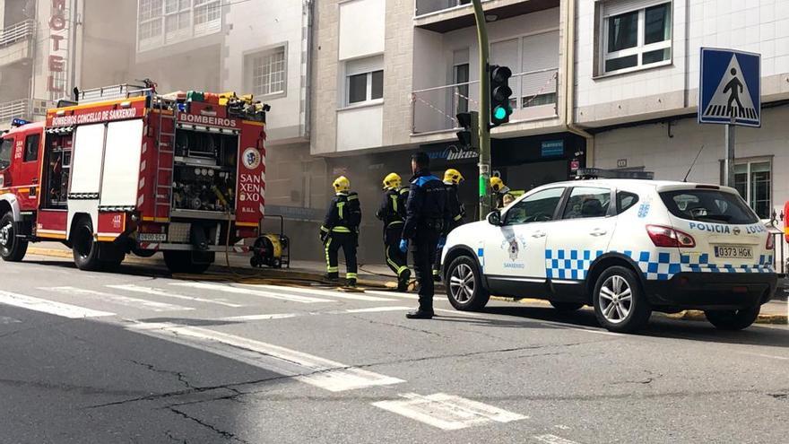 Incendio en un local de bicicletas de Portonovo