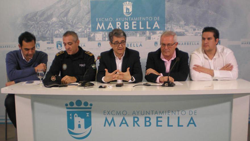 Imagen de la rueda de prensa, este jueves en el Ayuntamiento de Marbella.