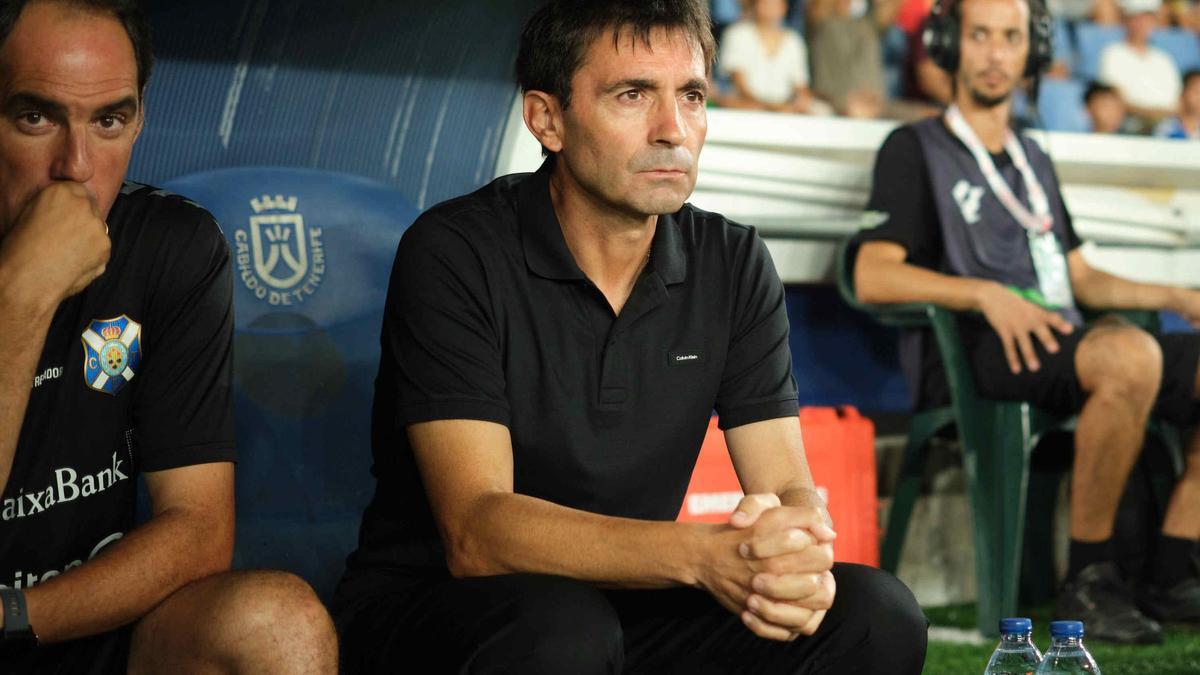 Asier Garitano, en un partido de liga en el Heliodoro.