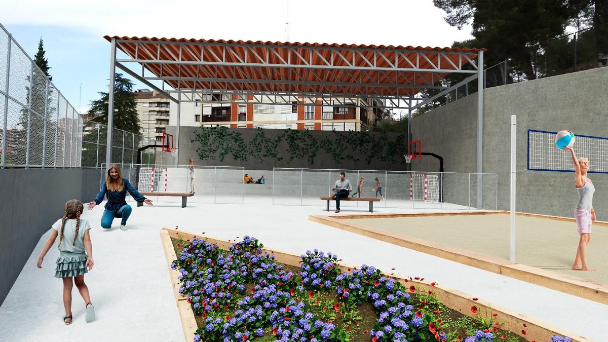 Recreació de com seria la pista castell que proposa Fem Manresa