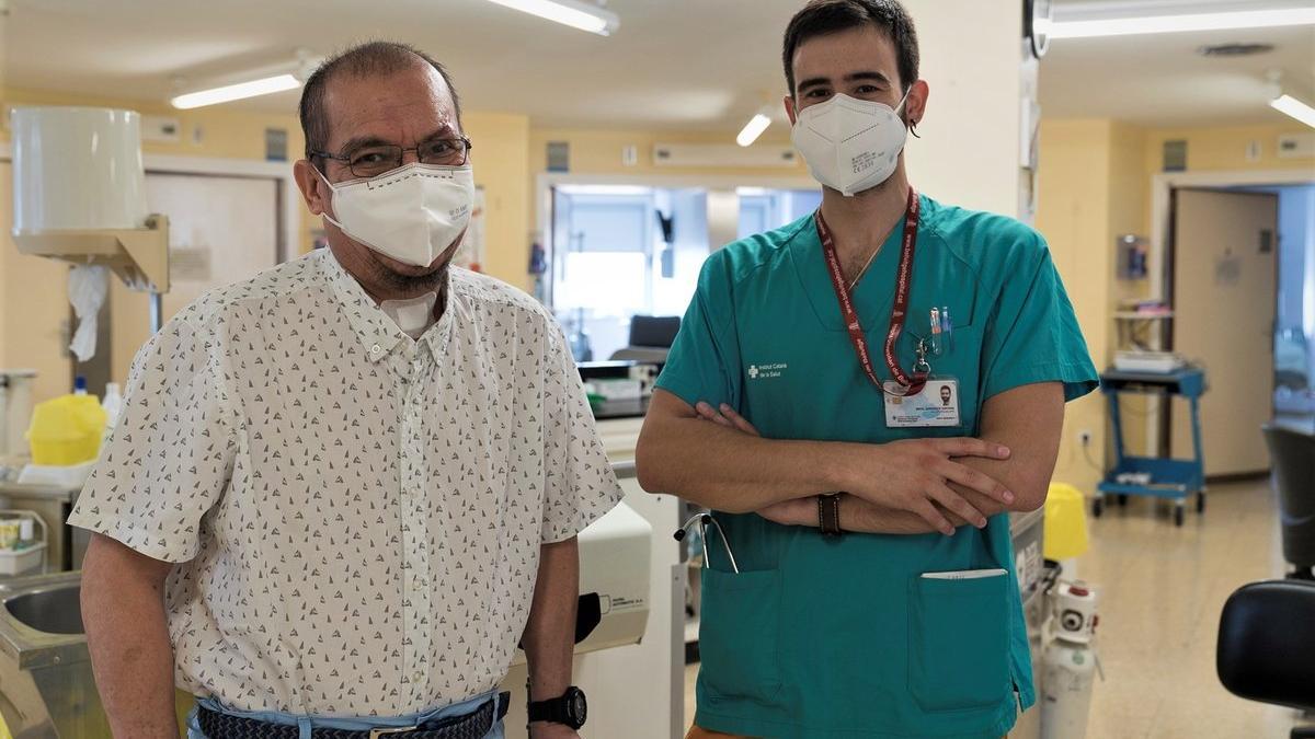Carlos Mendoza, el último paciente de la primera oleada de la pandemia que seguía ingresado en el Hospital de Bellvitge.