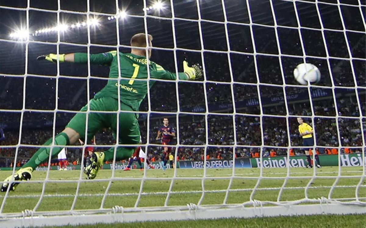 Ter Stegen, en el partido de Supercopa ante el Sevilla