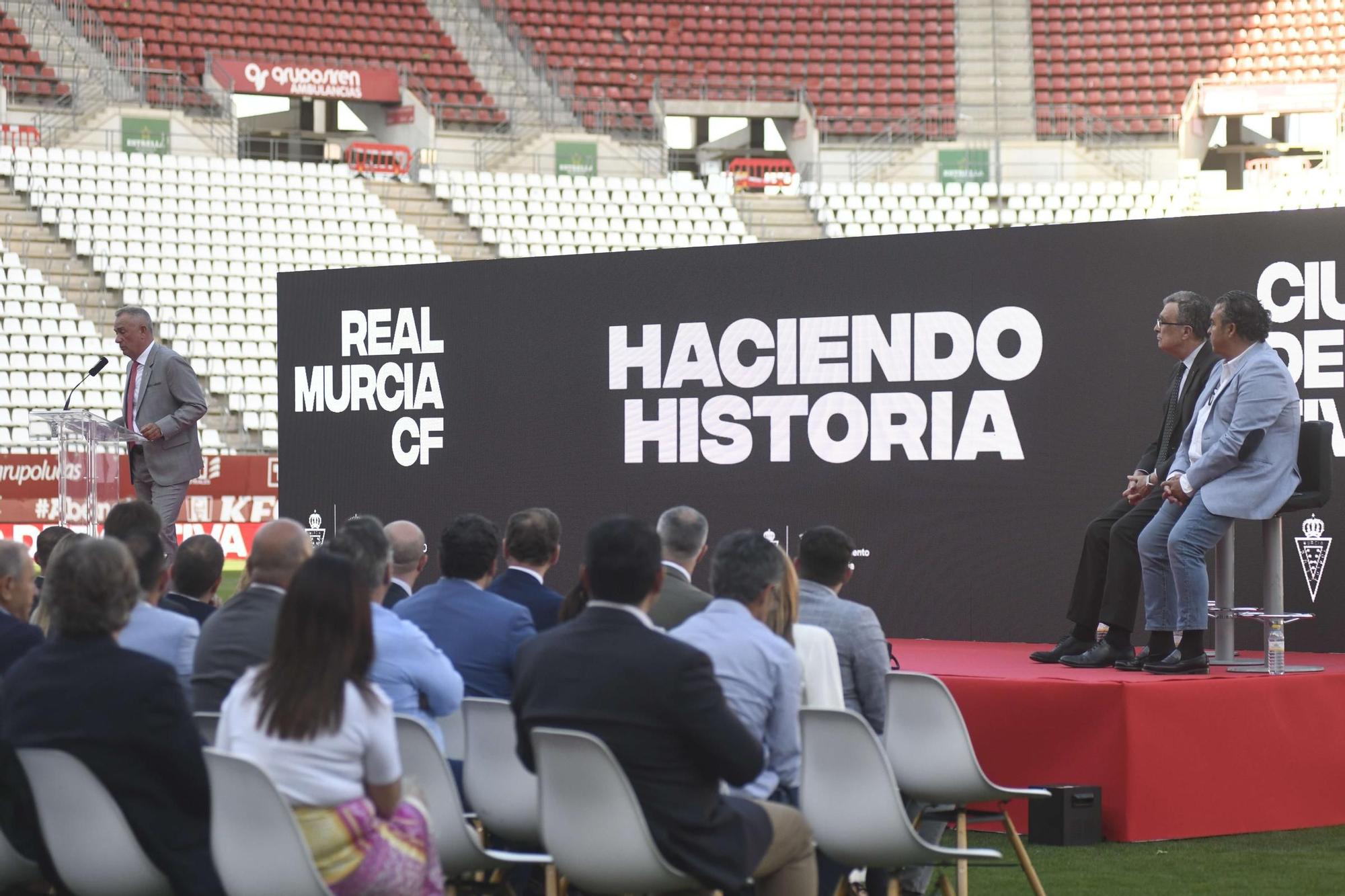 La presentación de la Ciudad Deportiva del Real Murcia, en imágenes