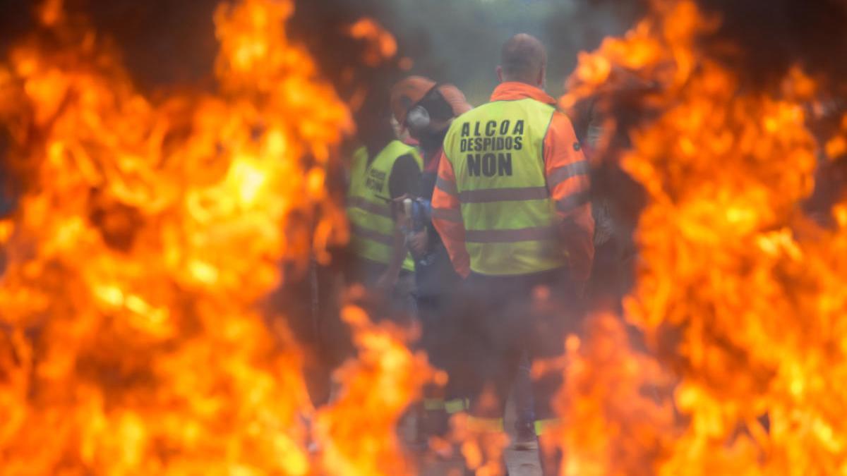 Protestas de los trabajadores de Alcoa. // Carlos Castro