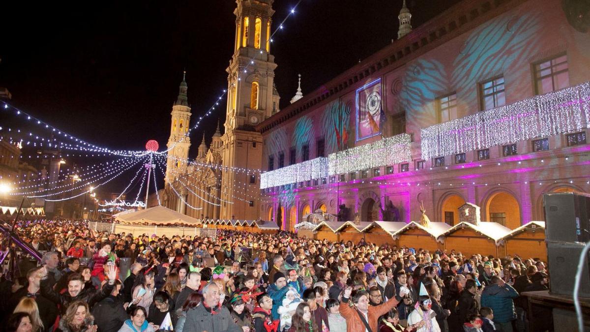 La plaza del Pilar volverá a ser el epicentro de la fiesta esta Nochevieja