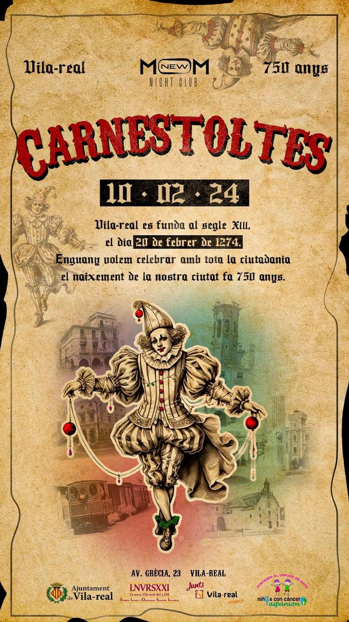 Imagen del cartel anunciador del Carnaval de Vila-real de este año.