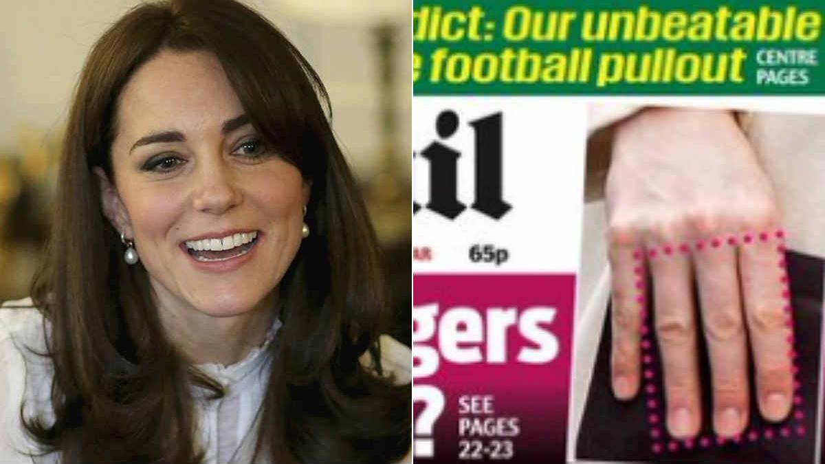 Los dedos de Middleton, a la derecha, en la portada del 'Daily Mail'.