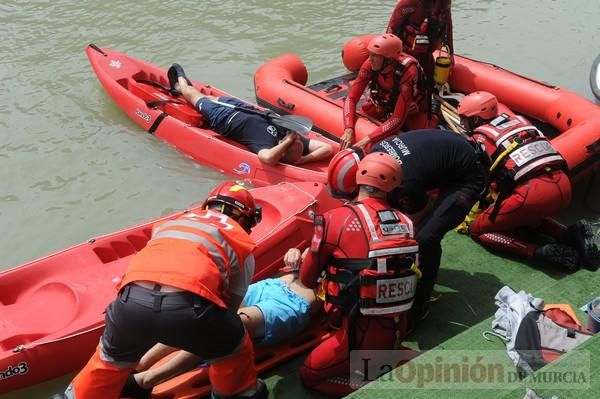 Simulacro en el río Segura