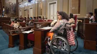 Mujeres canarias con discapacidad irrumpen en el Parlamento: "No somos números ni pagas a final de mes"