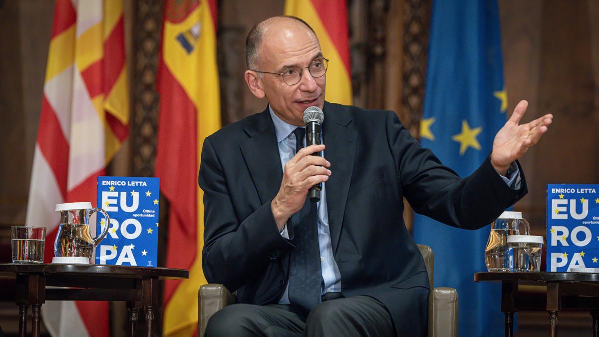 Enrico Letta en la presentación de su libro en Barcelona.