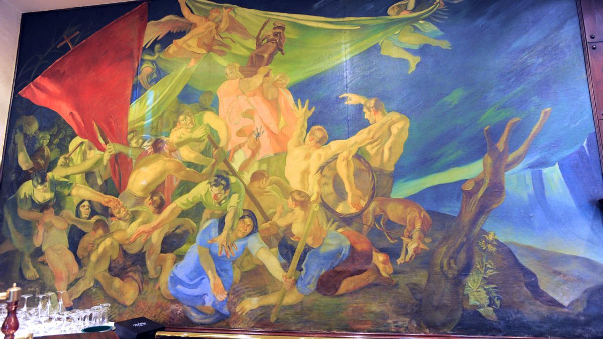 Mural de Jesús Arencibia dedicado a santa Lucía en el Hotel Santa Catalina.
