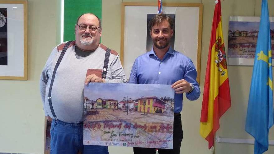 Laureano Corrales, presidente de la Cofradía del arroz con leche, y Gerardo Fabián.