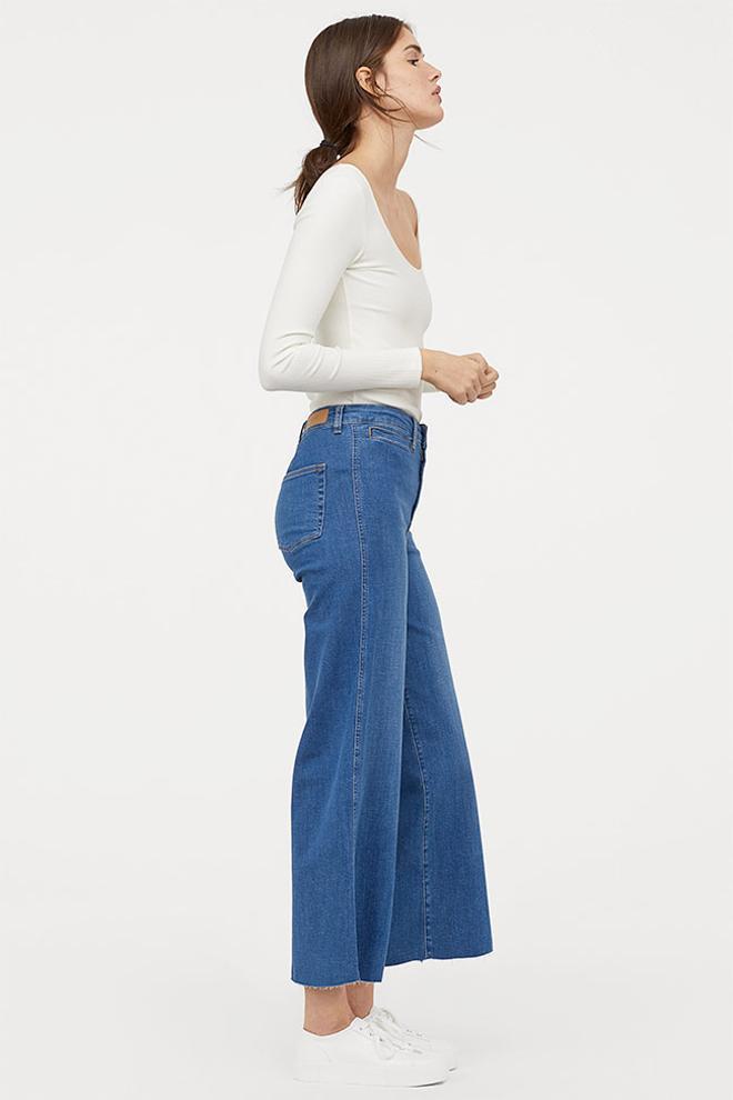 Pantalón culotte amplio Talle alto de H&amp;M