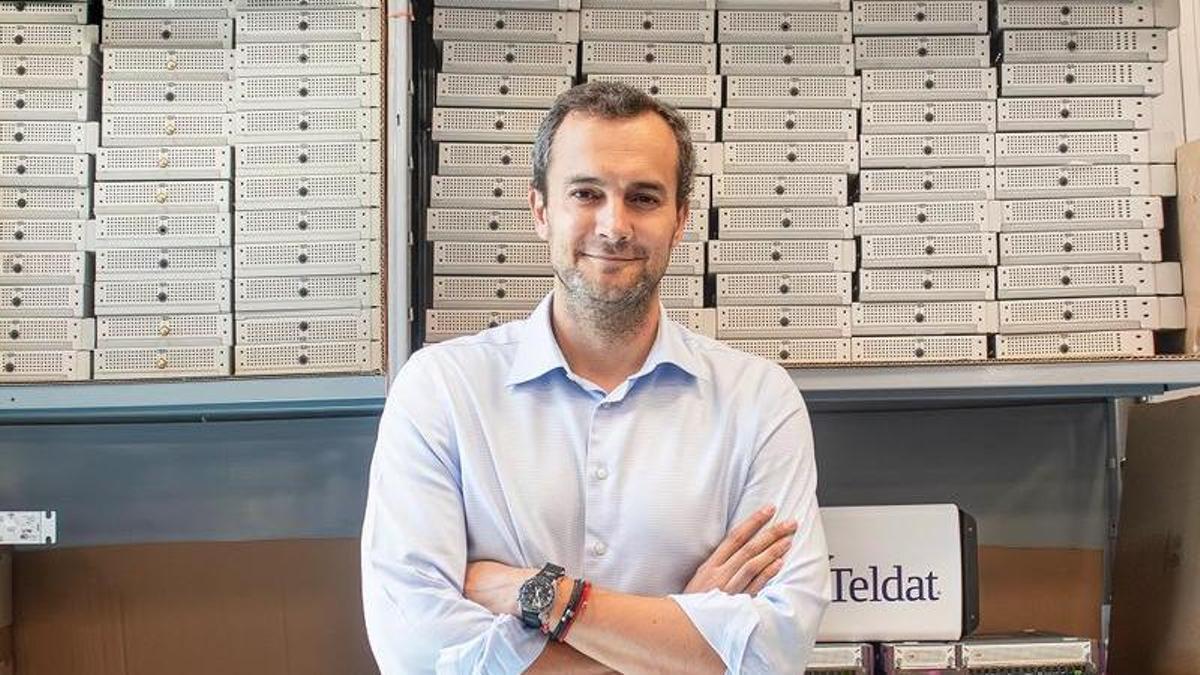 El consejero delegado de Teldat, Antonio García Romero, en la sede de la compañía en Madrid.
