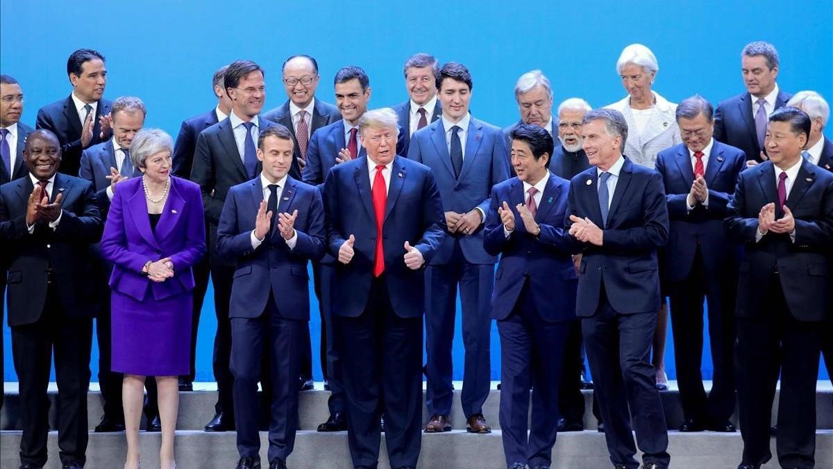 Foto de grupo de los líderes mundiales del G-20, en Buenos Aires.