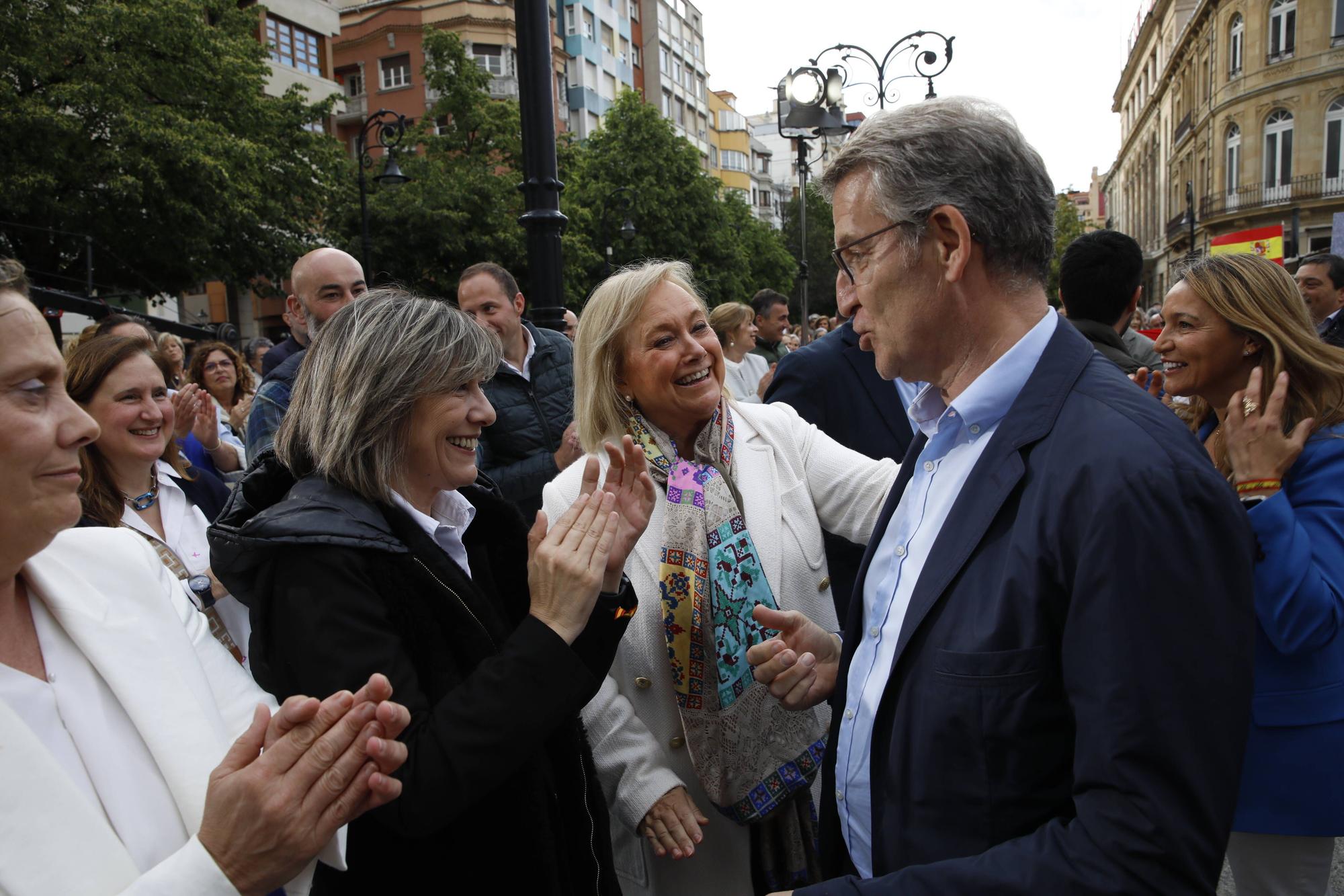 Mitin del PP en Gijón con la presencia del presidente del partido, Alberto Núñez Feijóo.
