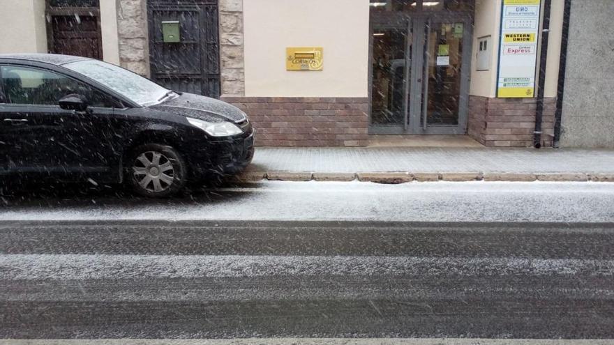 Vilafranca, cubierta con una capa de nieve.