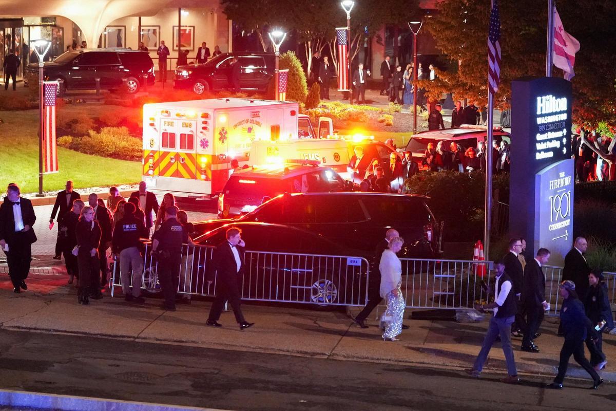 Trump, evacuado ileso de la cena de corresponsales de la Casa Blanca tras un intento de atentado.