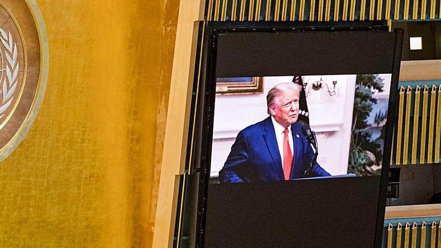 Trump interviene ante la ONU mediante un mensaje grabado.