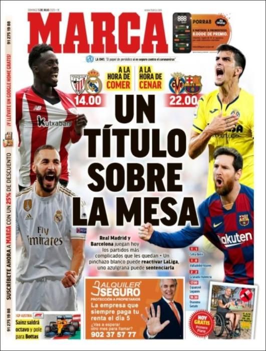 Portada MARCA domingo 5 julio 2020