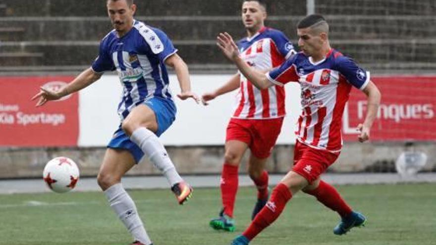 El figuerenc Ritxi Mercader, en un acció del partit d&#039;ahir.