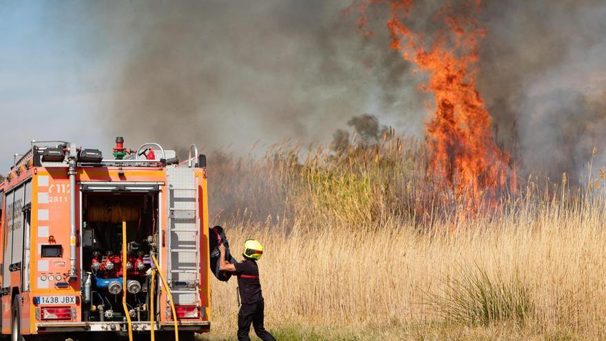 Incendio en el delta del río Palancia, en el Port de Sagunt