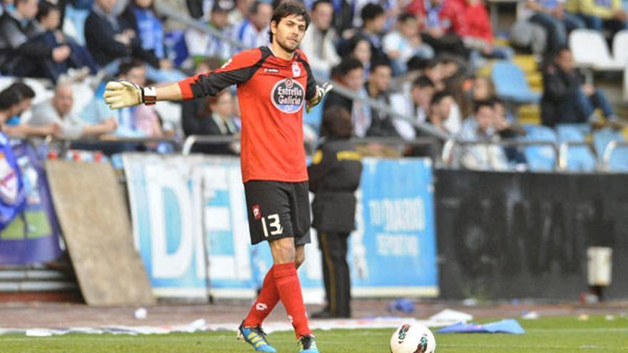 Germán Luz en el partido ante el Valladolid.