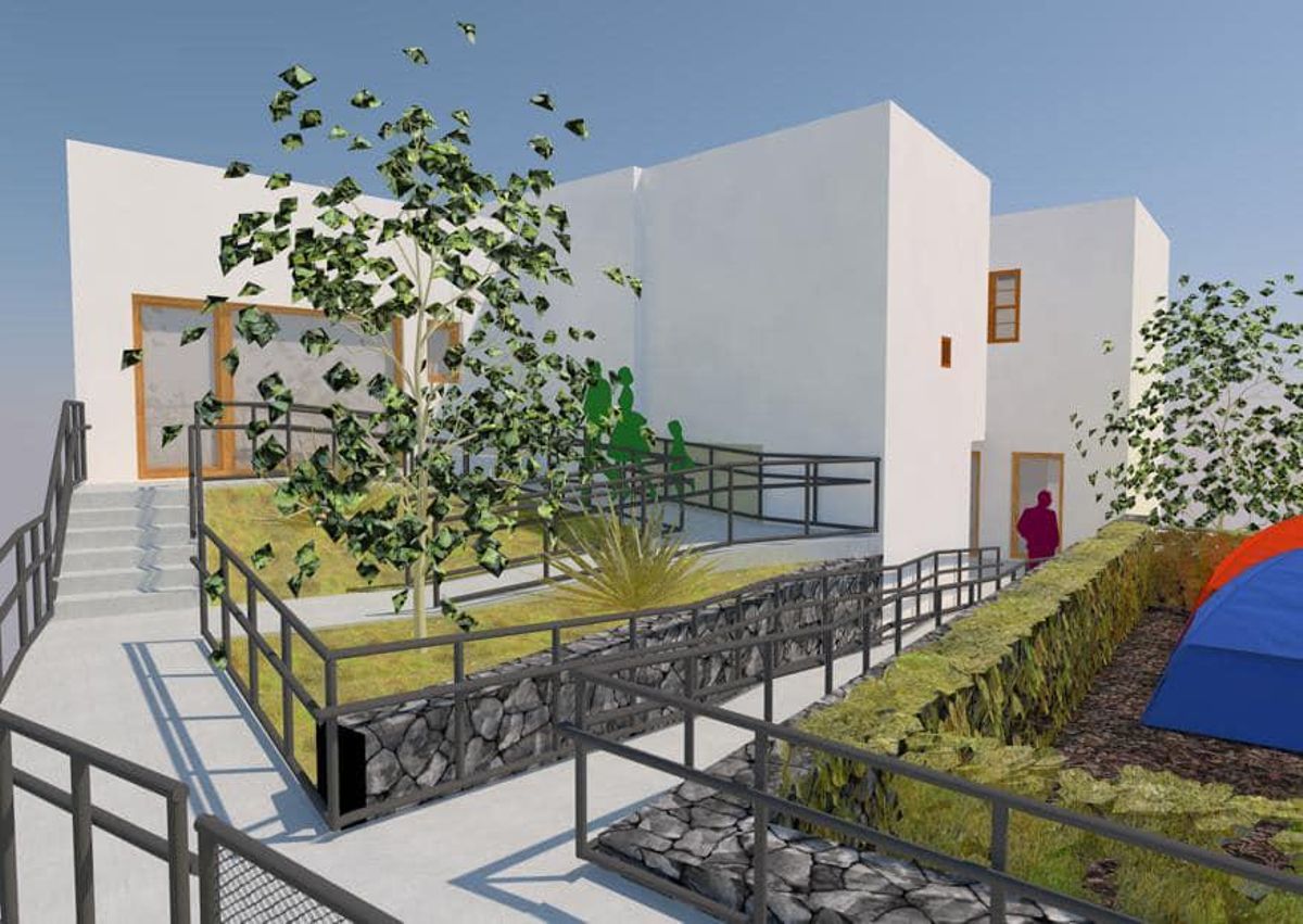 Infographic of the tourist and youth hostel of La Zarza, in Fasnia