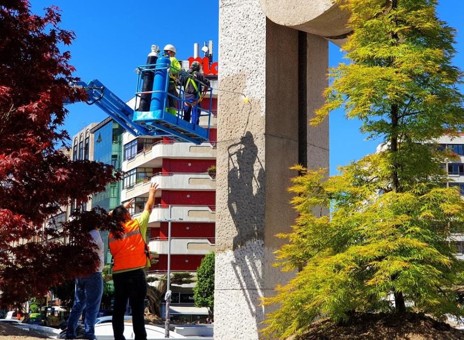 Así luce la Plaza de América de Vigo a unos días de finalizar su humanización