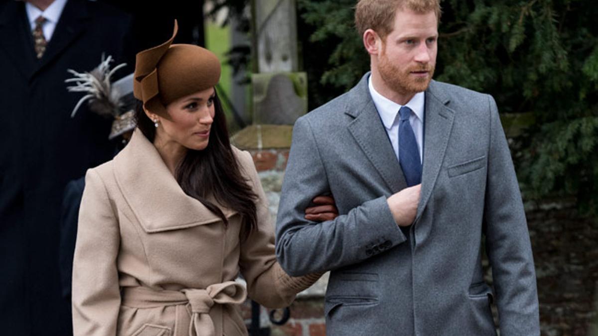 Meghan Markle y el príncipe Harry, a su llegada