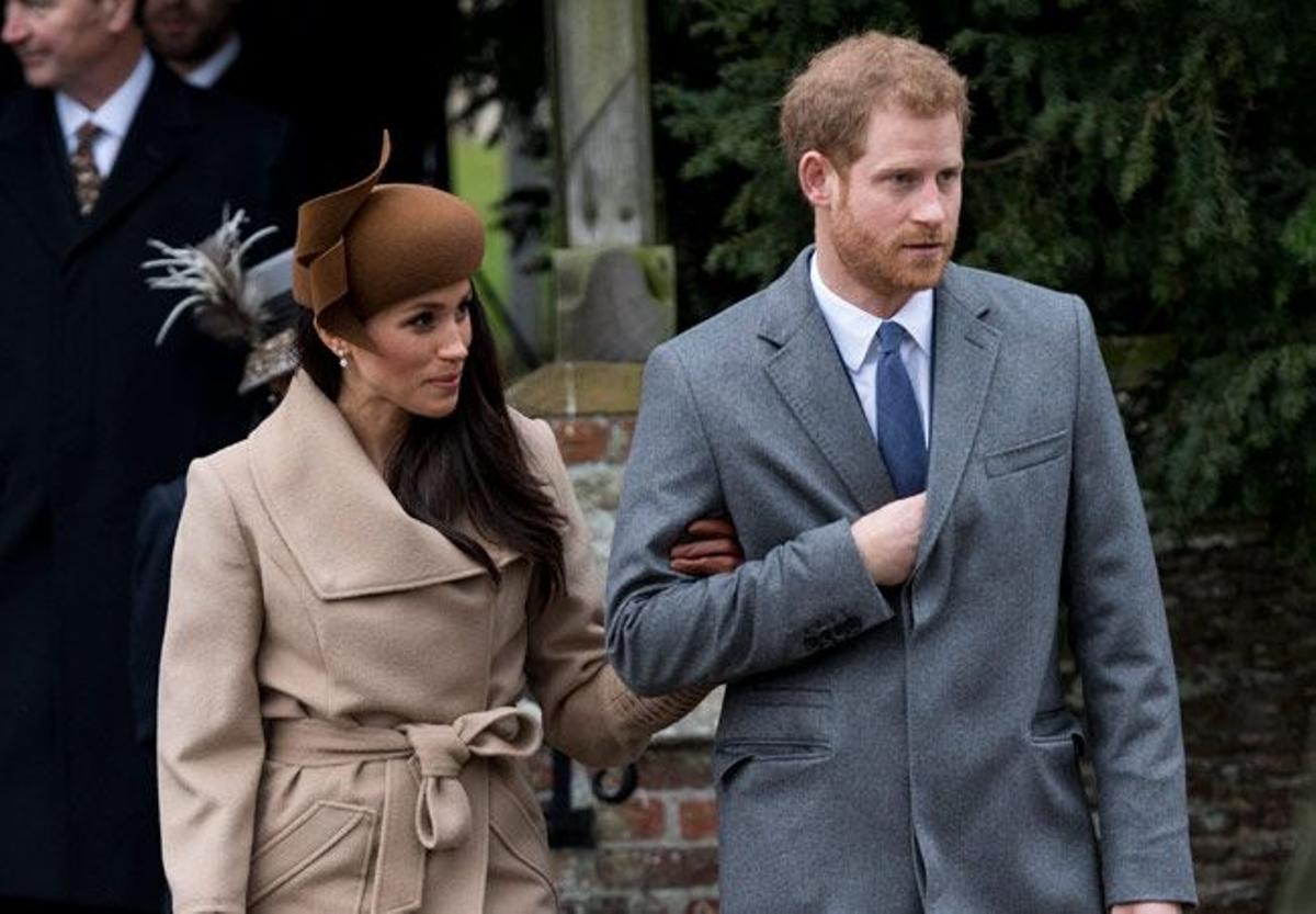 Meghan Markle y el príncipe Harry, a su llegada