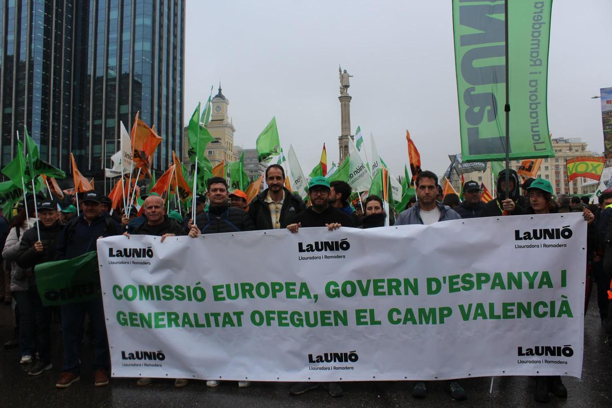 Delegación de la Unió Llauradora, con más de un centenar de castellonenses, en Madrid.