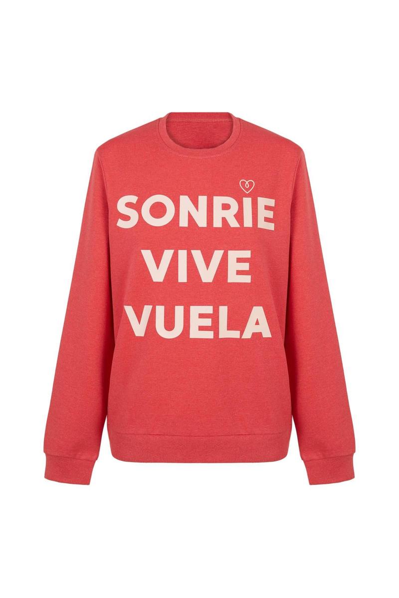 Sudadera roja con mensaje positivo