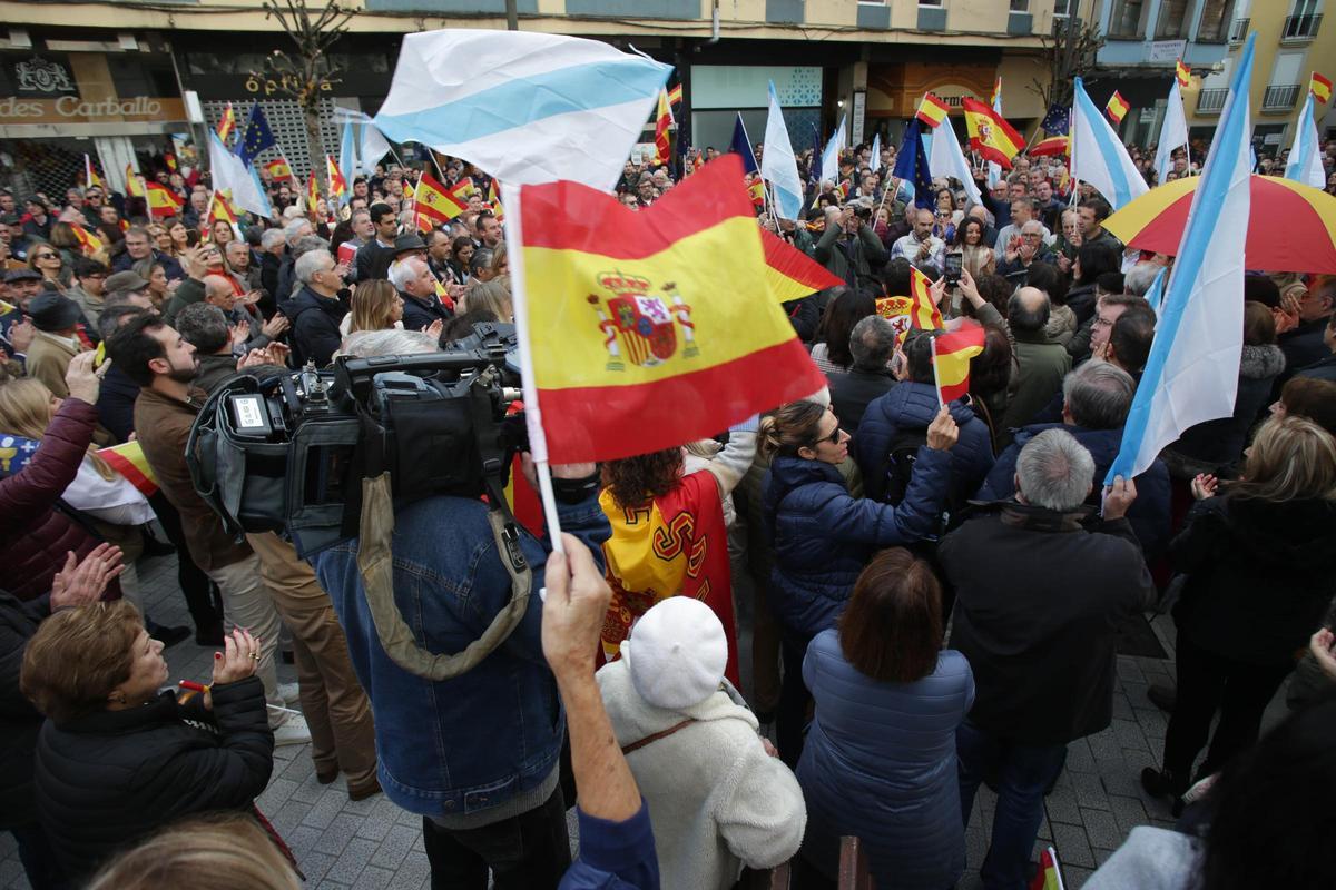 Protestas en Lugo, Galicia, en contra del acuerdo de amnistía entre el PSOE y Junts