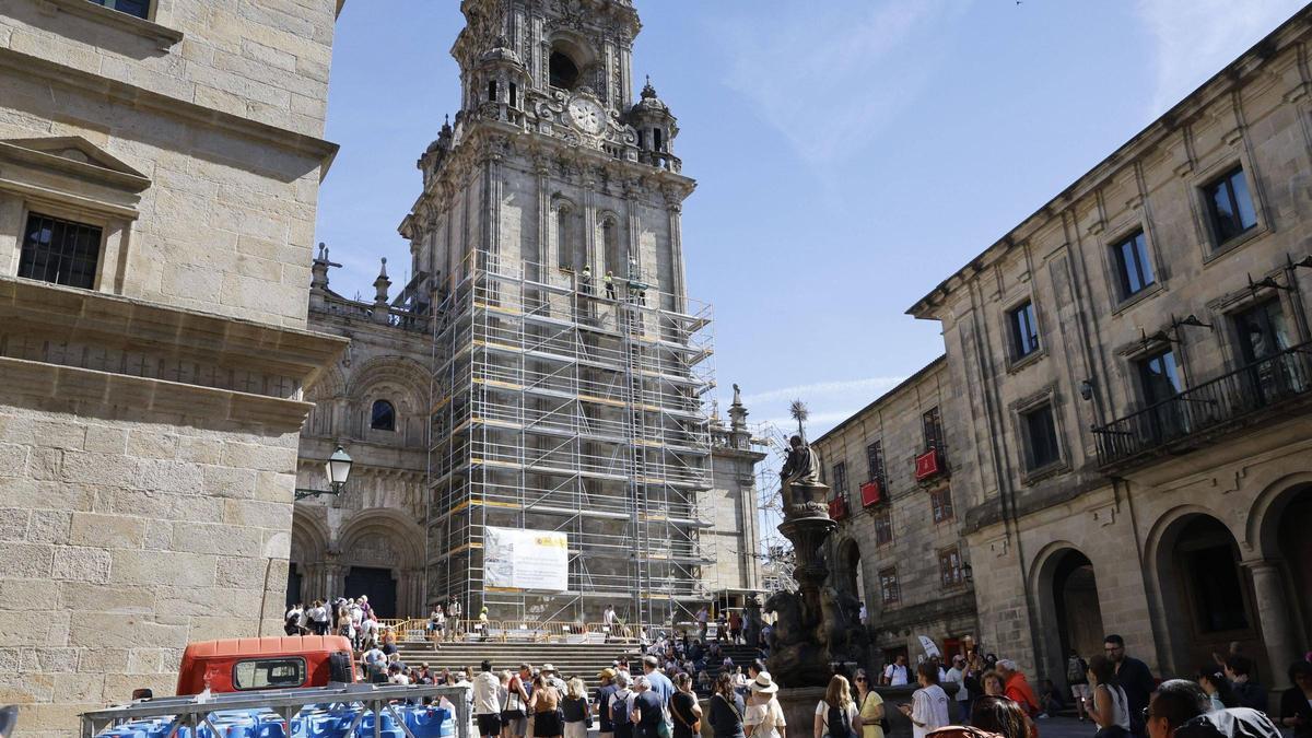 Colas esta semana en el entorno de la Catedral de Santiago