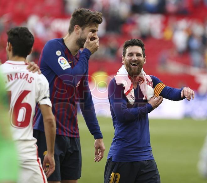 Así de feliz cazo Sport a Leo Messi al fiinal del partido