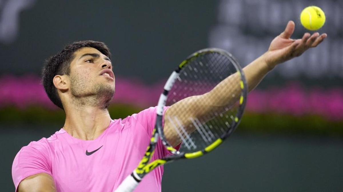 Alcaraz, durante su duelo ante Kokkinakis